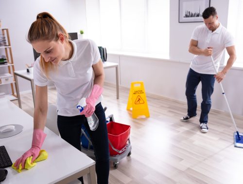 What are the key components of office janitorial services?